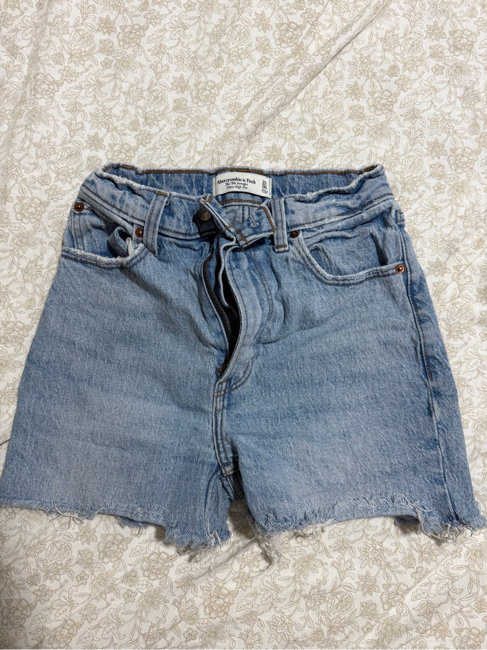 Abercrombie & Fitch Light Wash High-Rise Denim Shorts